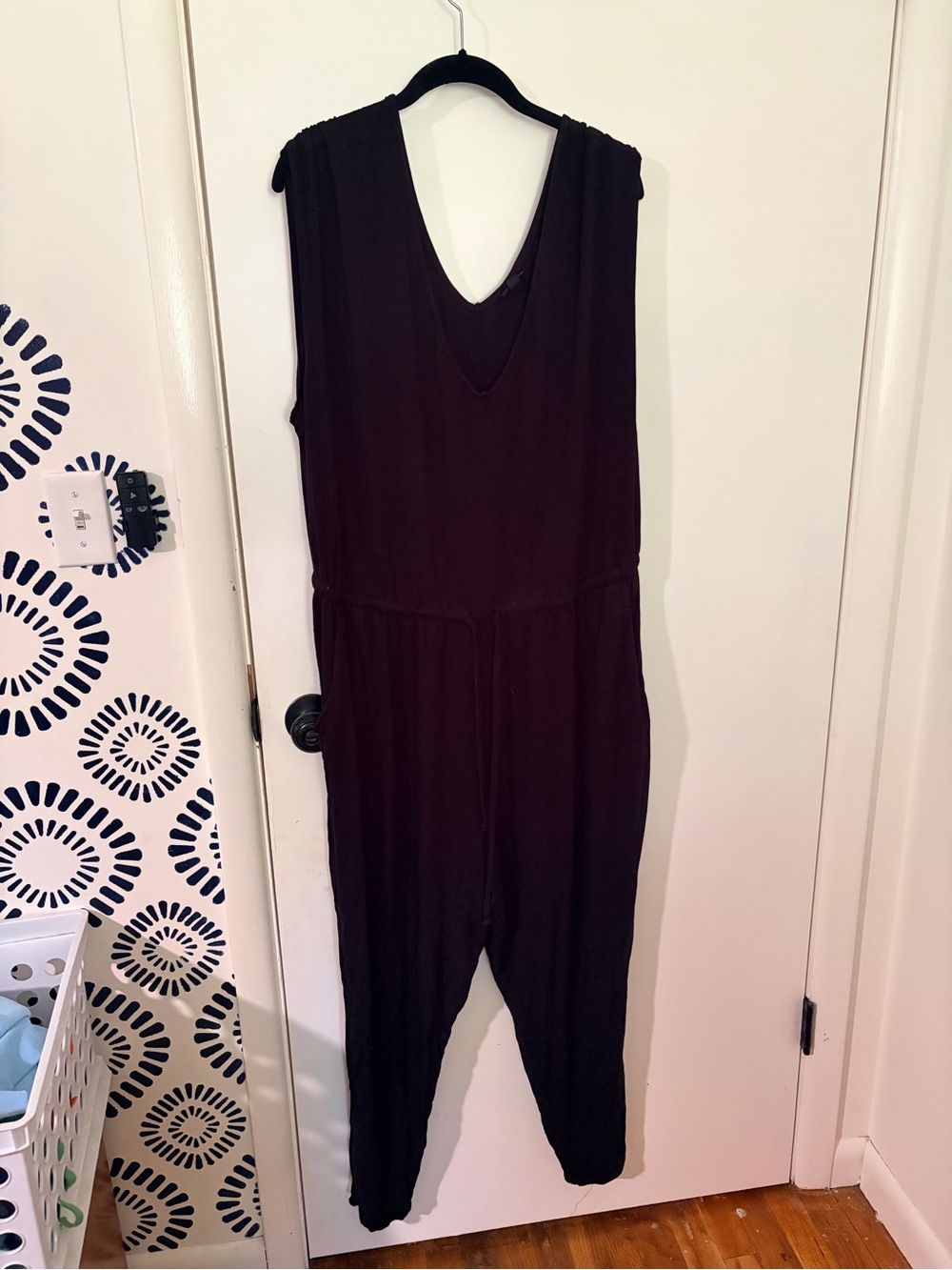 torrid Black Sleeveless V-Neck Jumpsuit with Drawstring Waist